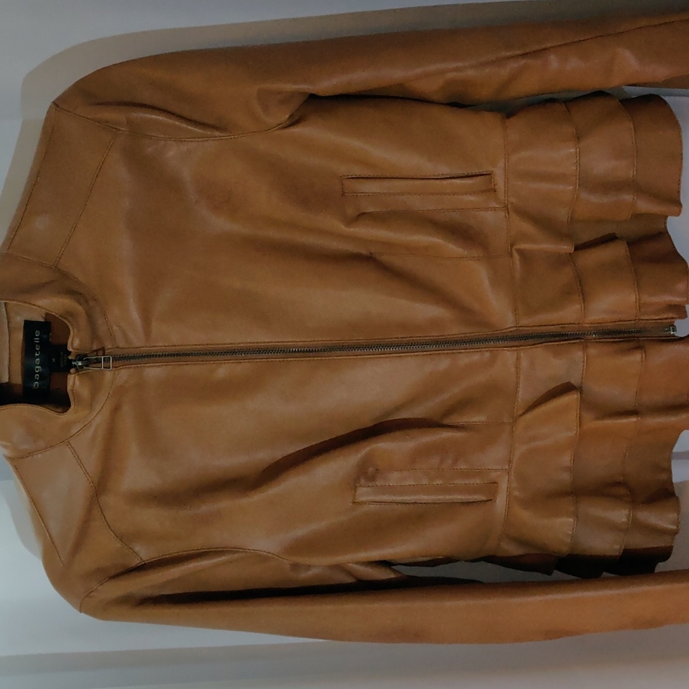 Bagatelle Leather Jacket, Camel, M, Like New